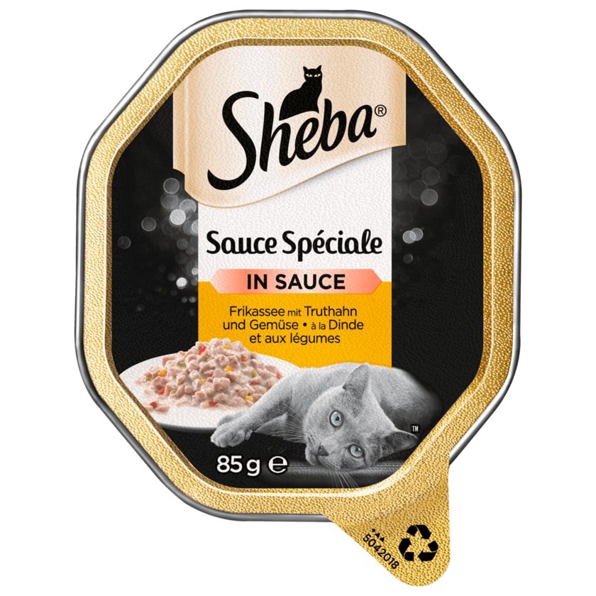 Sheba Schale Sauce Spéciale Frikassee mit Truthahn und Gemüse 85g